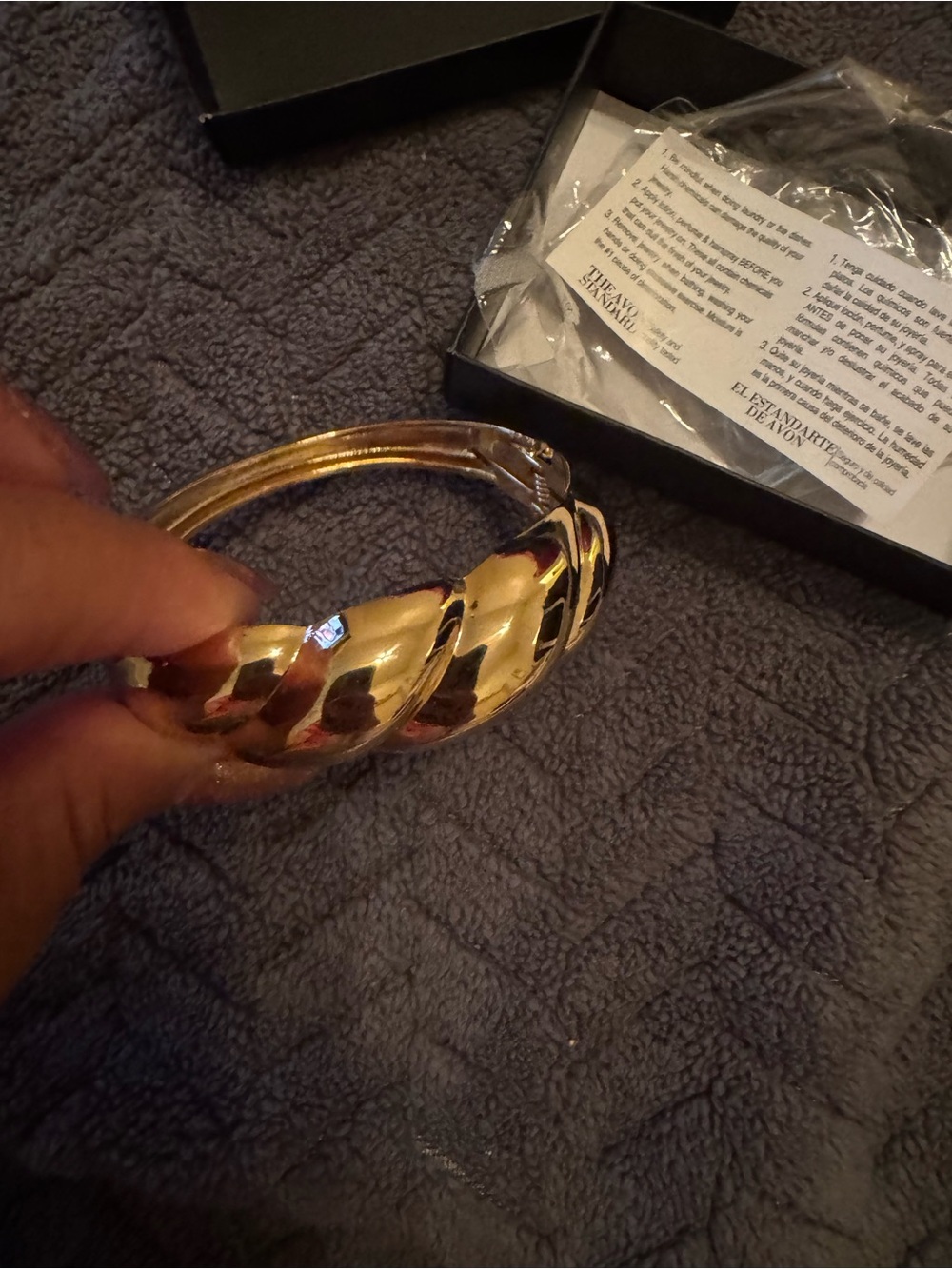 Avon Gold-Tone Twisted Hoop Bangle Bracelet